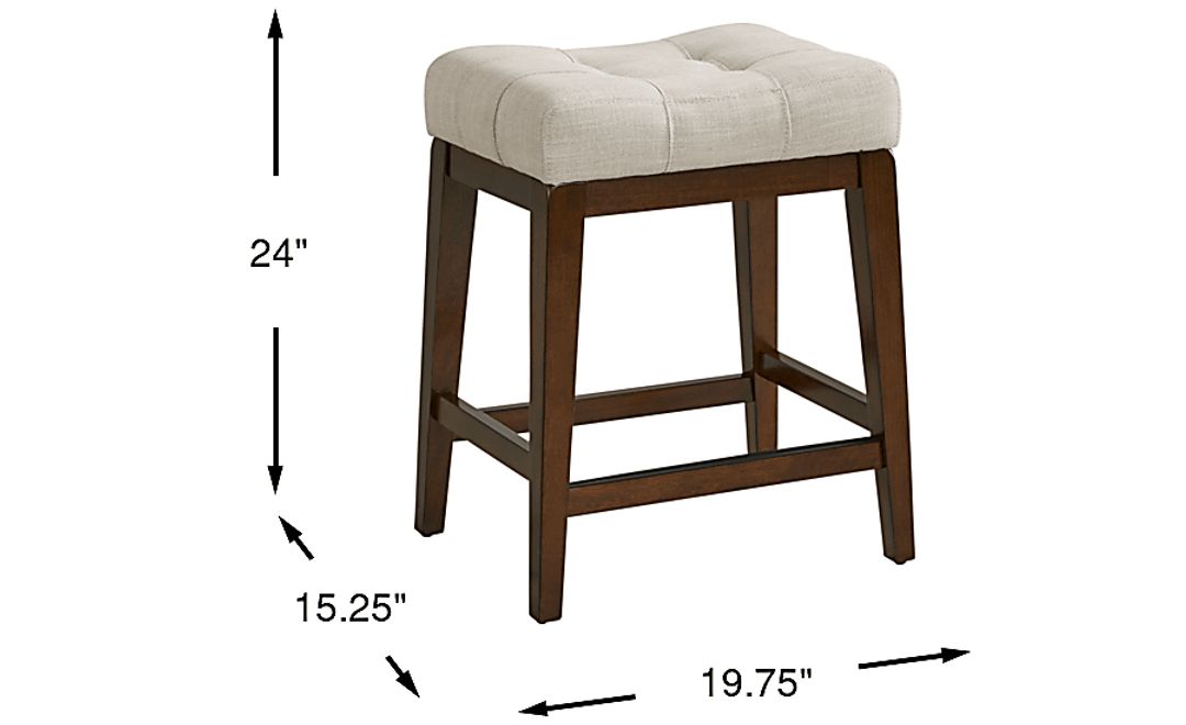Walstead Place Beige Upholstered Counter Height Kyoto Stool