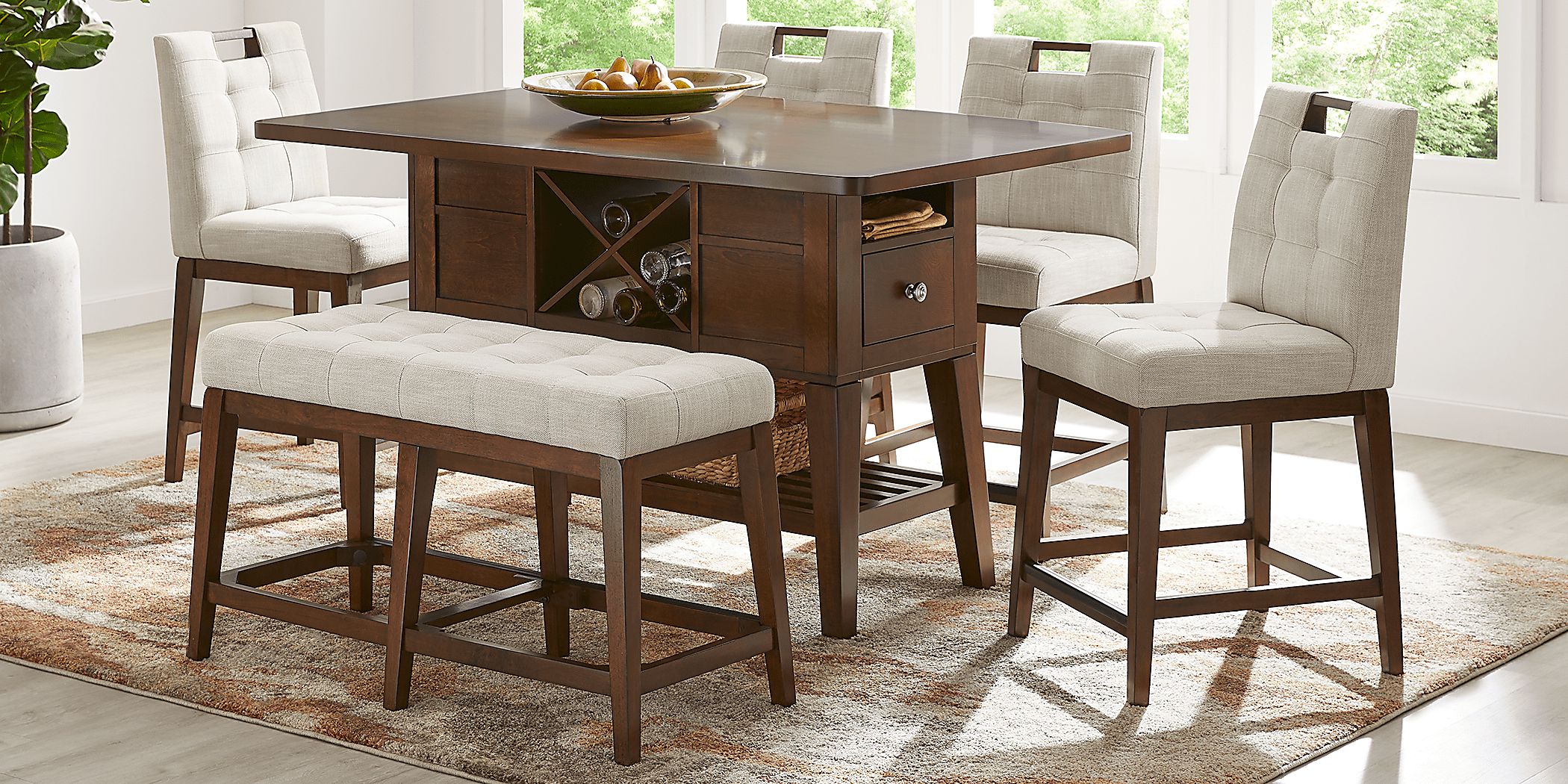 Bench height dining online table