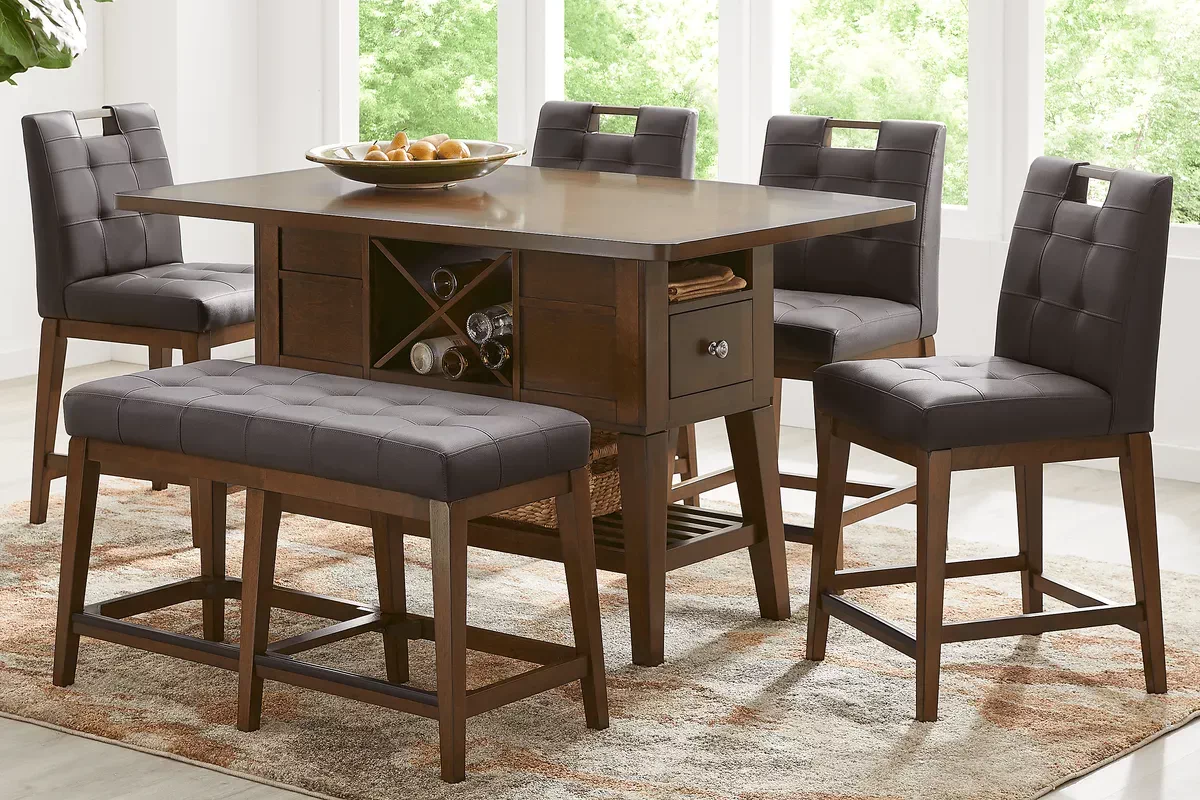 6 piece counter height deals dining set with bench