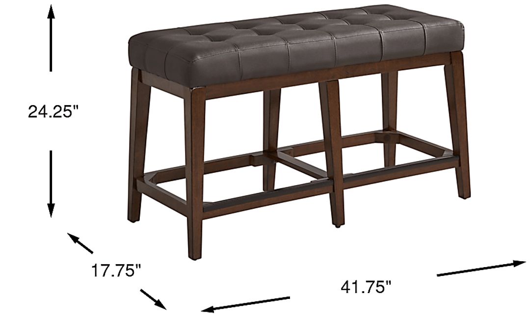 Walstead Place Brown Upholstered Counter Height Bench