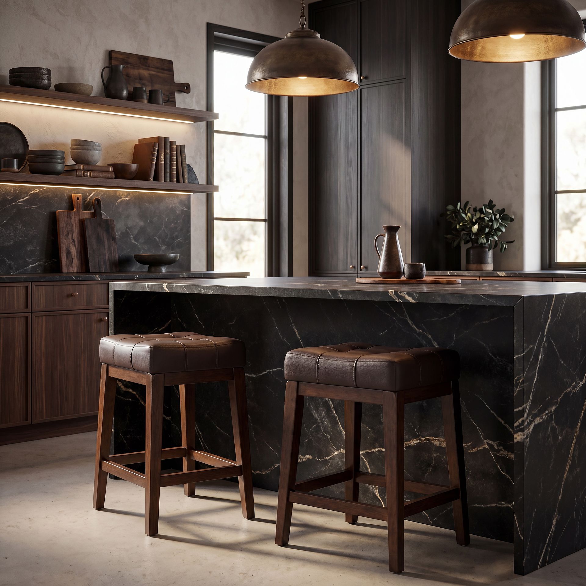 Walstead Place Brown 5 Pc Counter Height Dining Room with Brown Kyoto Stools - Image 8