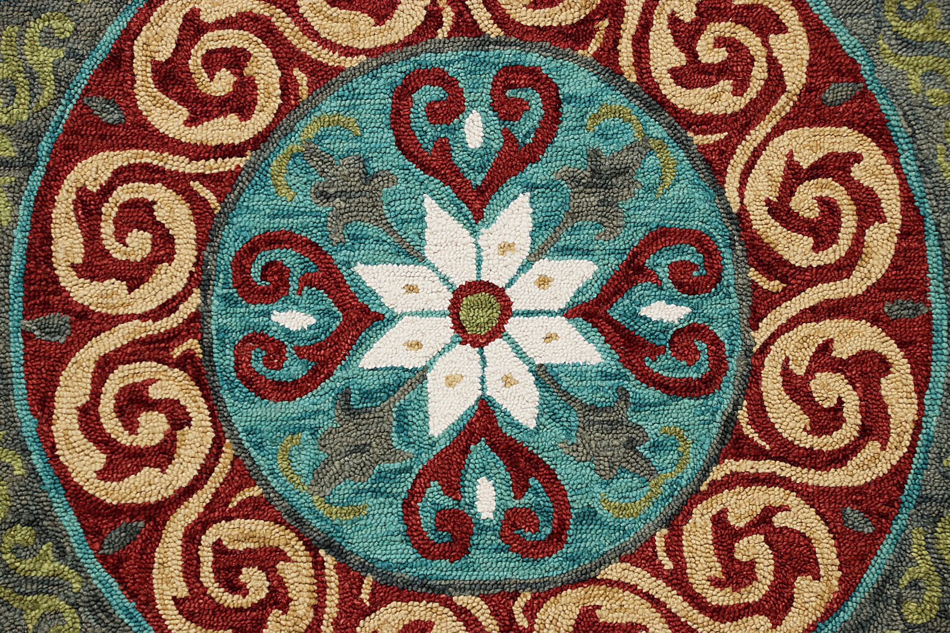 Waltois Ivory/Red 5' Round Rug - Image 7