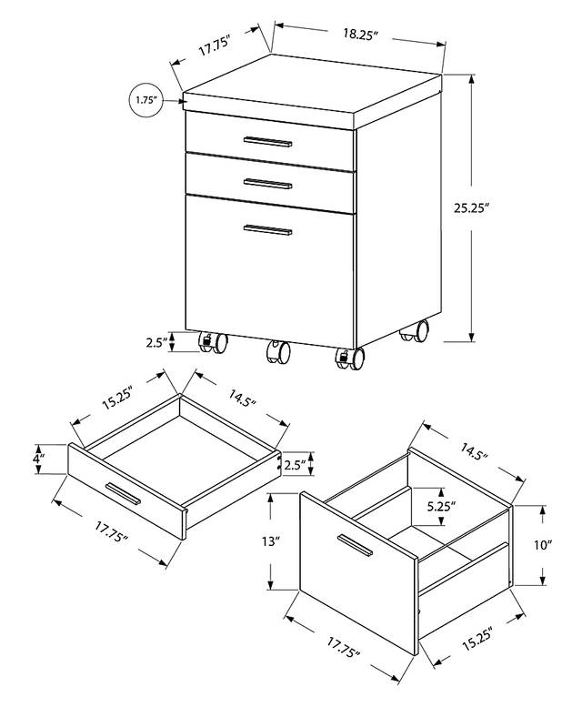 Wampton Black File Cabinet - Thumbnail - Image 4