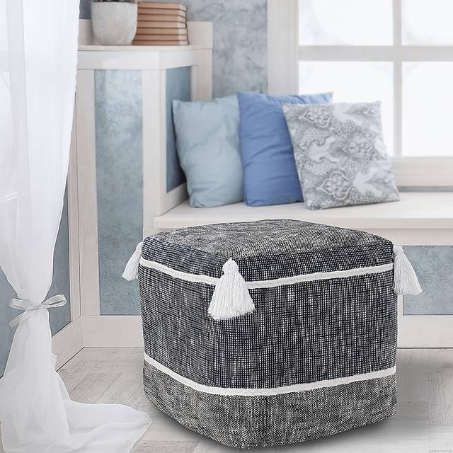 Wanella Blue/White Pouf - Thumbnail - Image 3