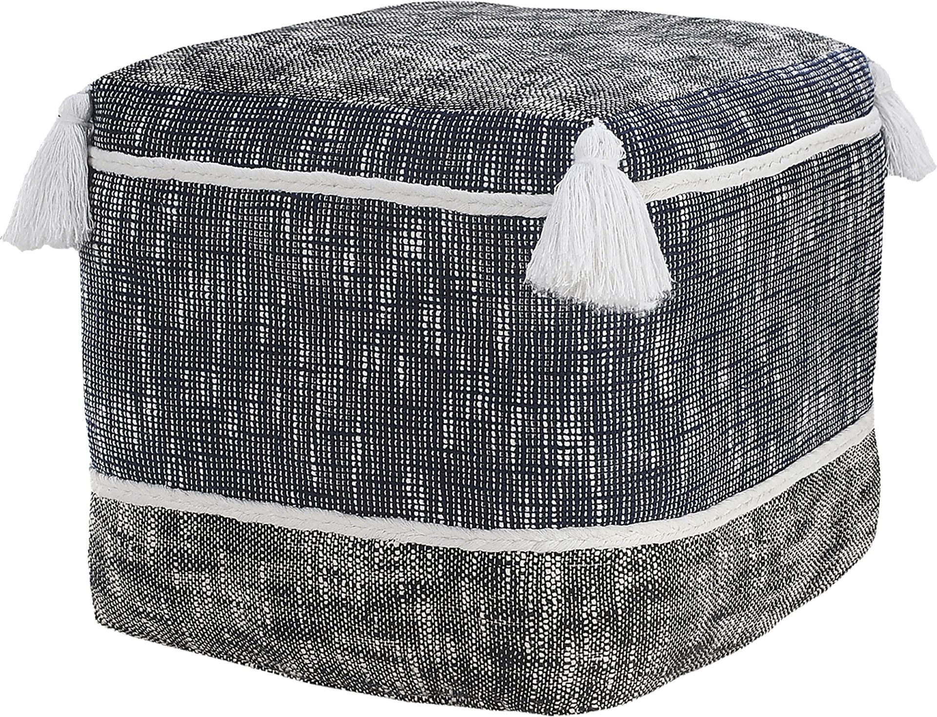 Wanella Blue/White Pouf - Image 4