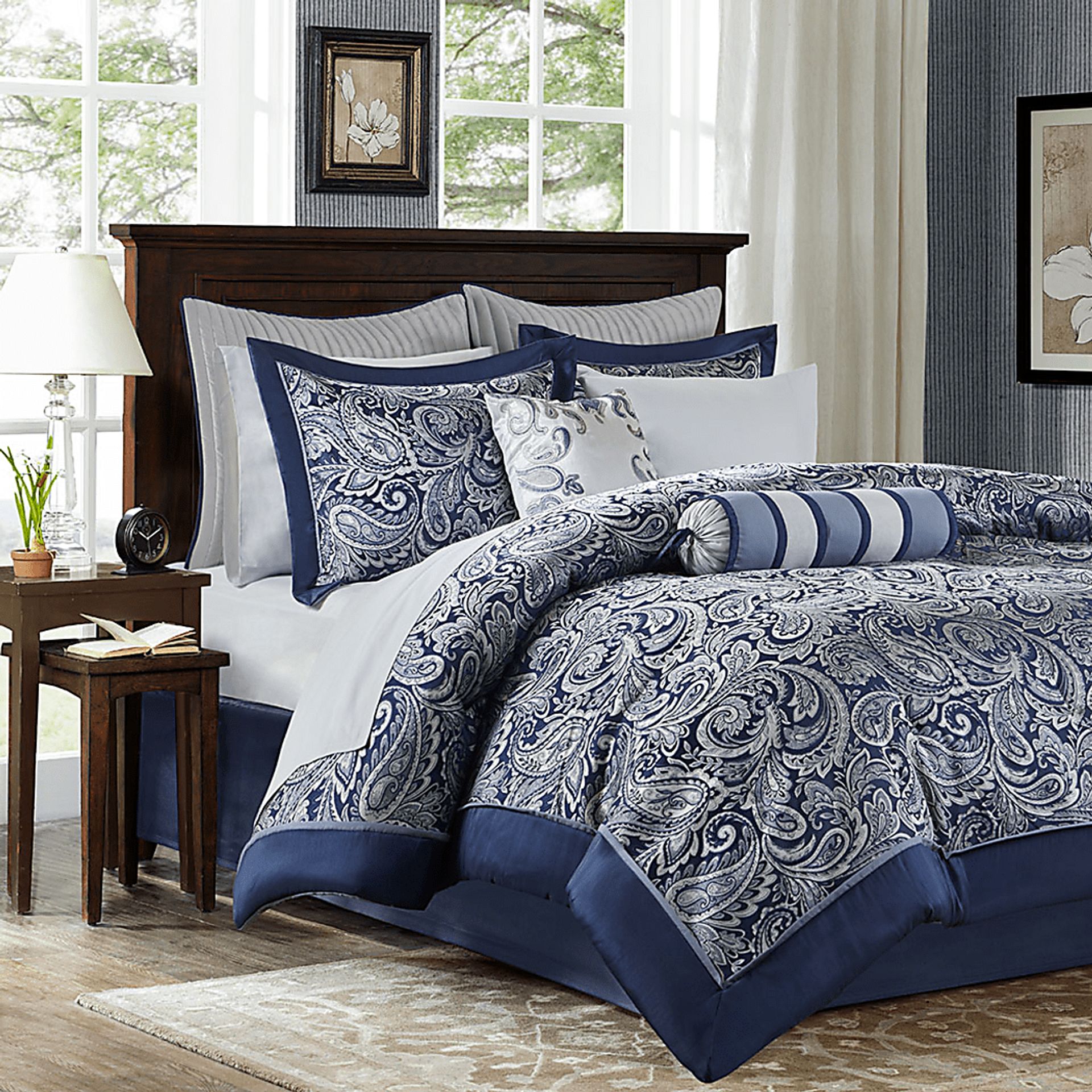 Wapsi Navy 12 Pc California King Comforter Set - Image 2