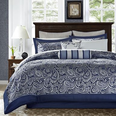 Wapsi Navy 12 Pc King Comforter Set