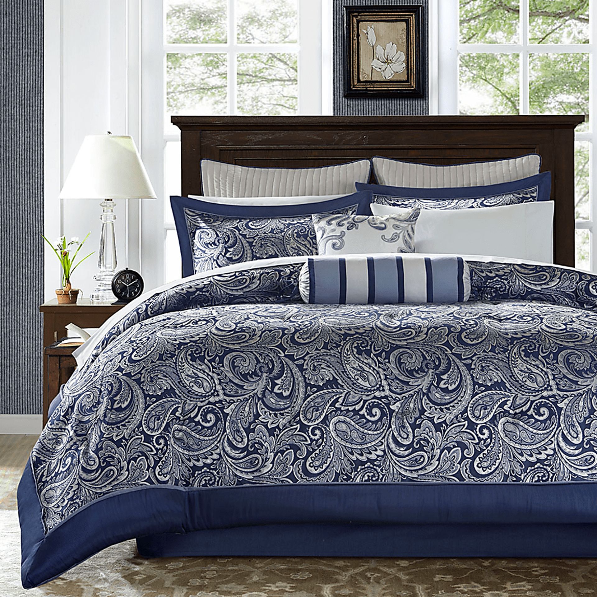 Wapsi Navy 12 Pc King Comforter Set - Image 1