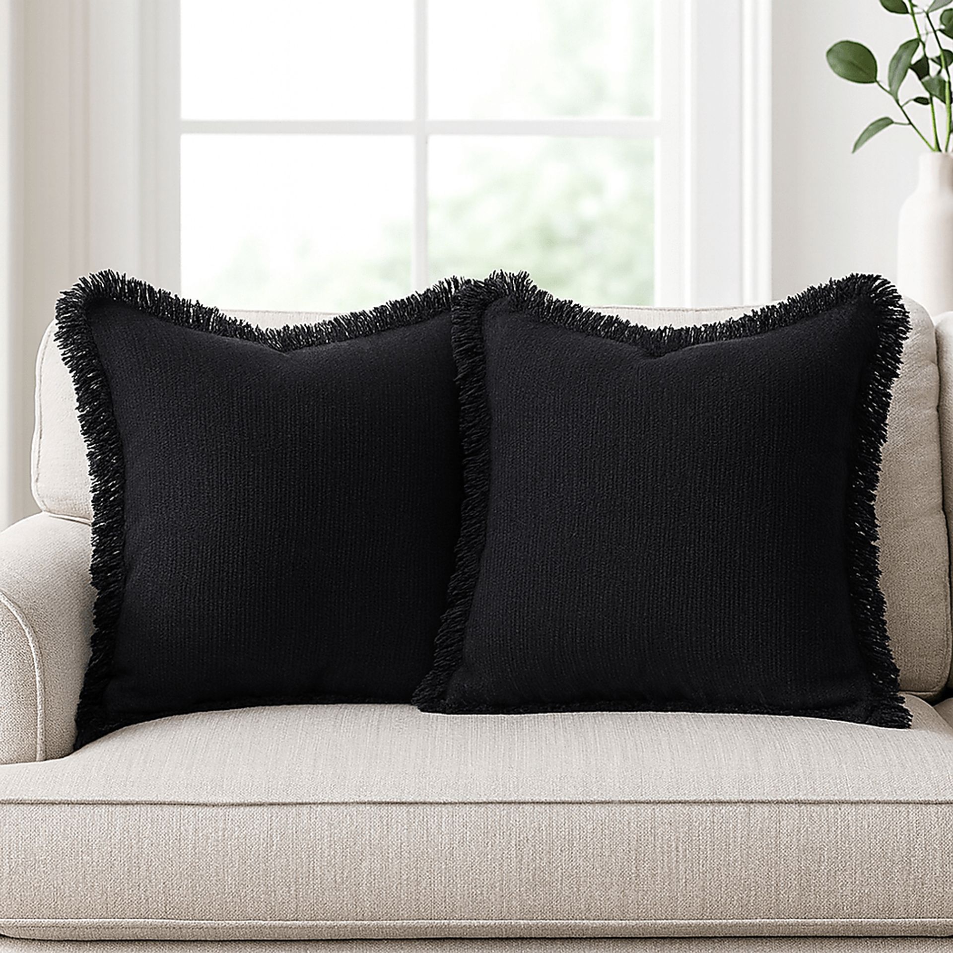 Wareshall Black Pillow, Set of 2 - Image 2