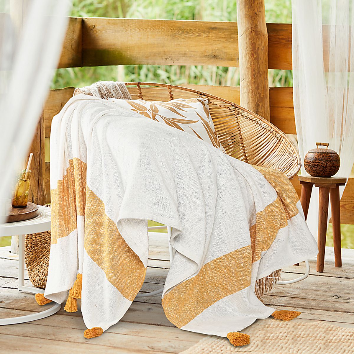 Wargol Yellow Throw Blanket | Rooms to Go