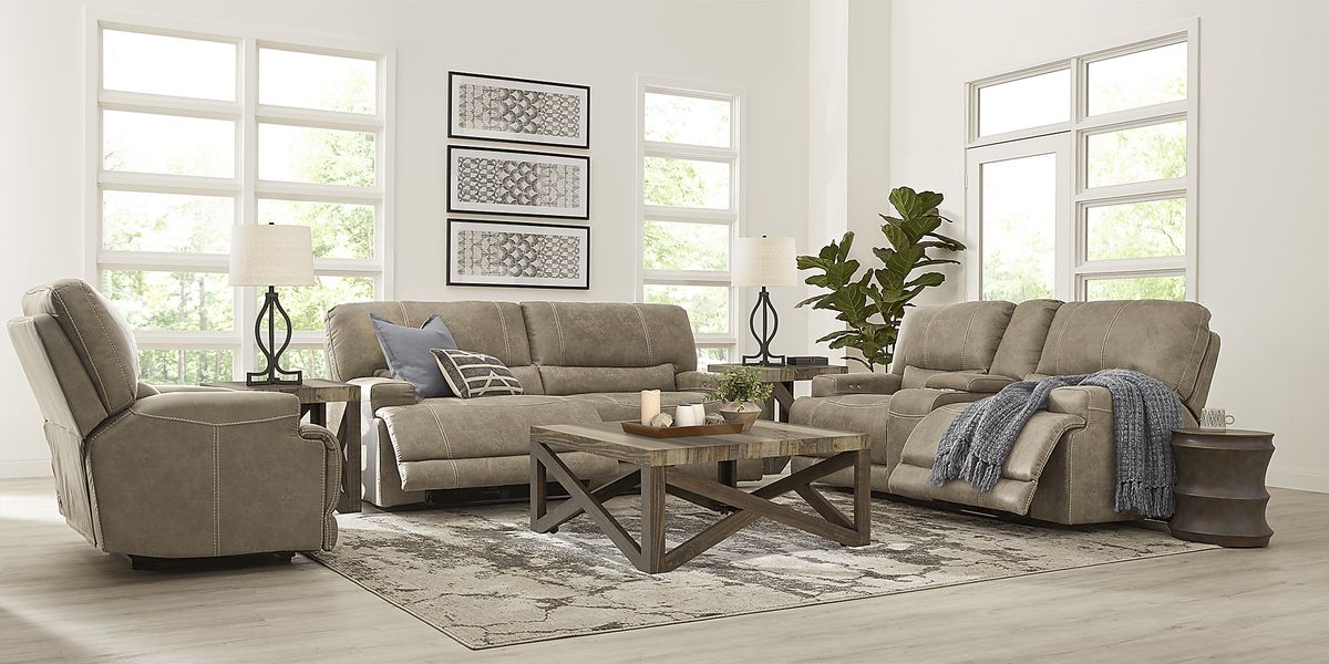 Warrendale Beige Microfiber Power Reclining Sofa Rooms to Go