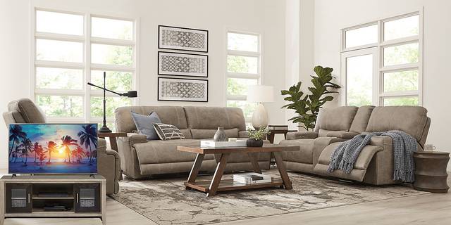 Warrendale Beige 6 Pc Power Reclining Living Room Plus 70 in. TV - Thumbnail - Image 1