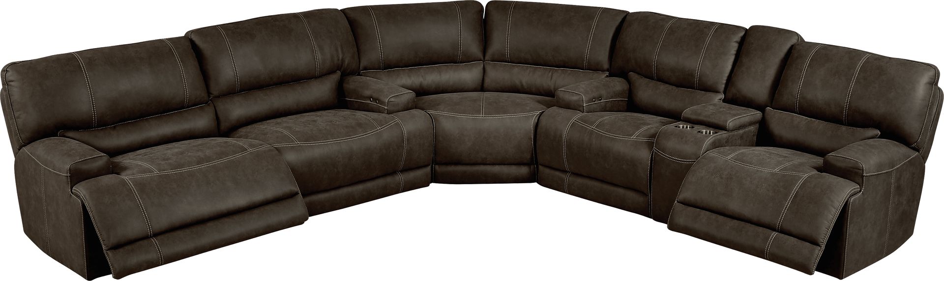 Warrendale Chocolate 3 Pc Power Reclining Sectional - Image 3