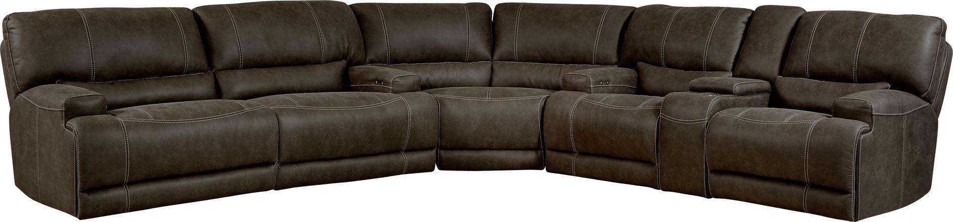 Warrendale Chocolate 3 Pc Power Reclining Sectional - Image 1
