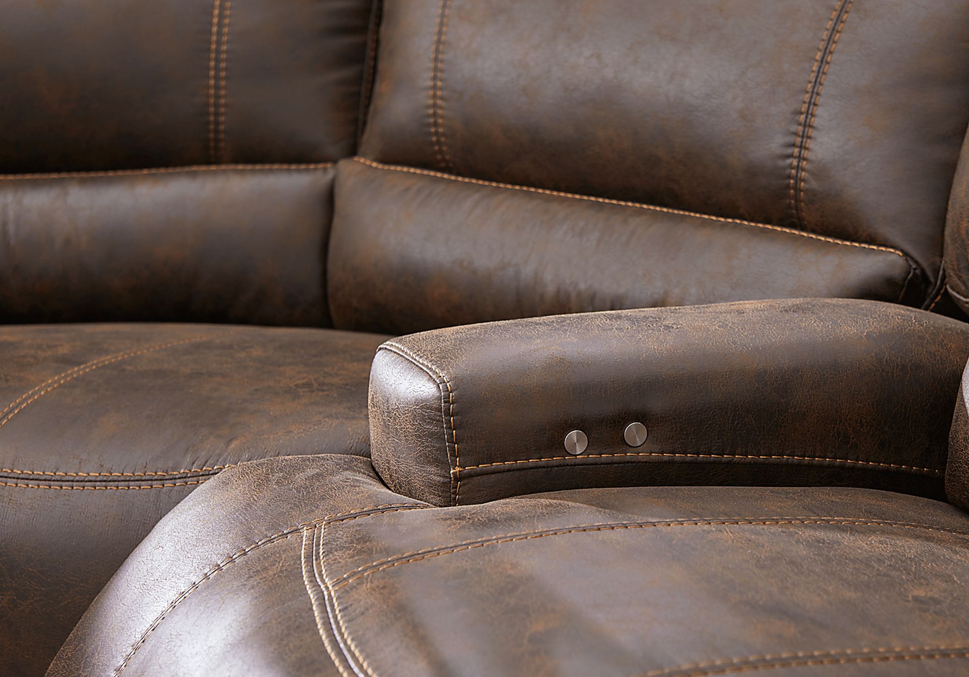 Warrendale Chocolate Brown Microfiber 3 Pc Power Reclining Sectional