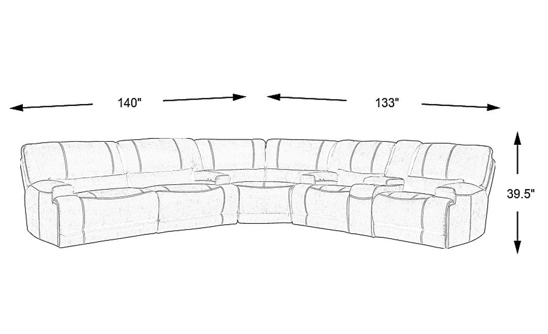 Warrendale 3 Pc Power Reclining Sectional