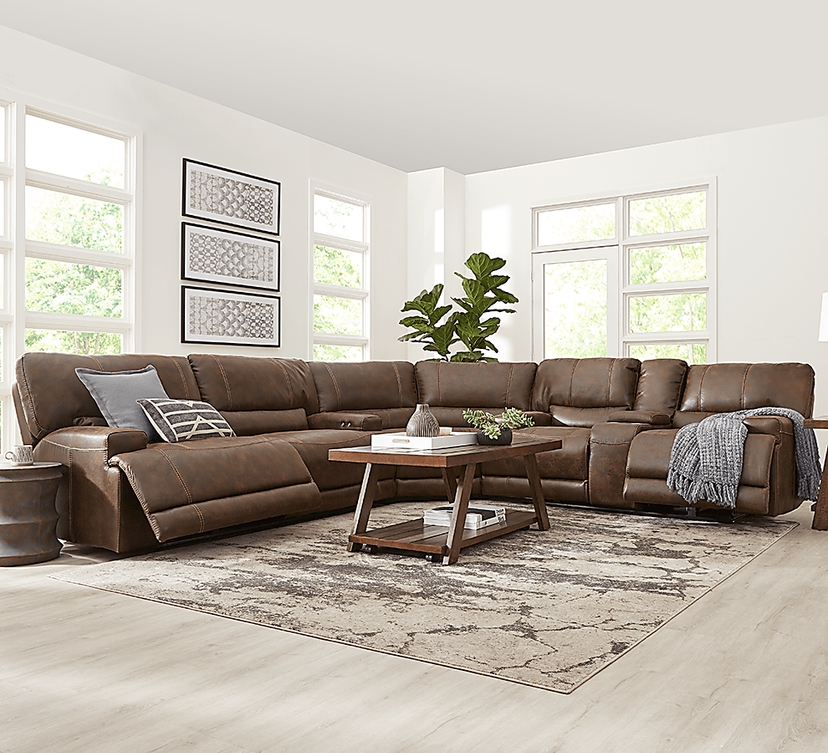 Warrendale Chocolate Brown Microfiber 3 Pc Power Reclining Sectional