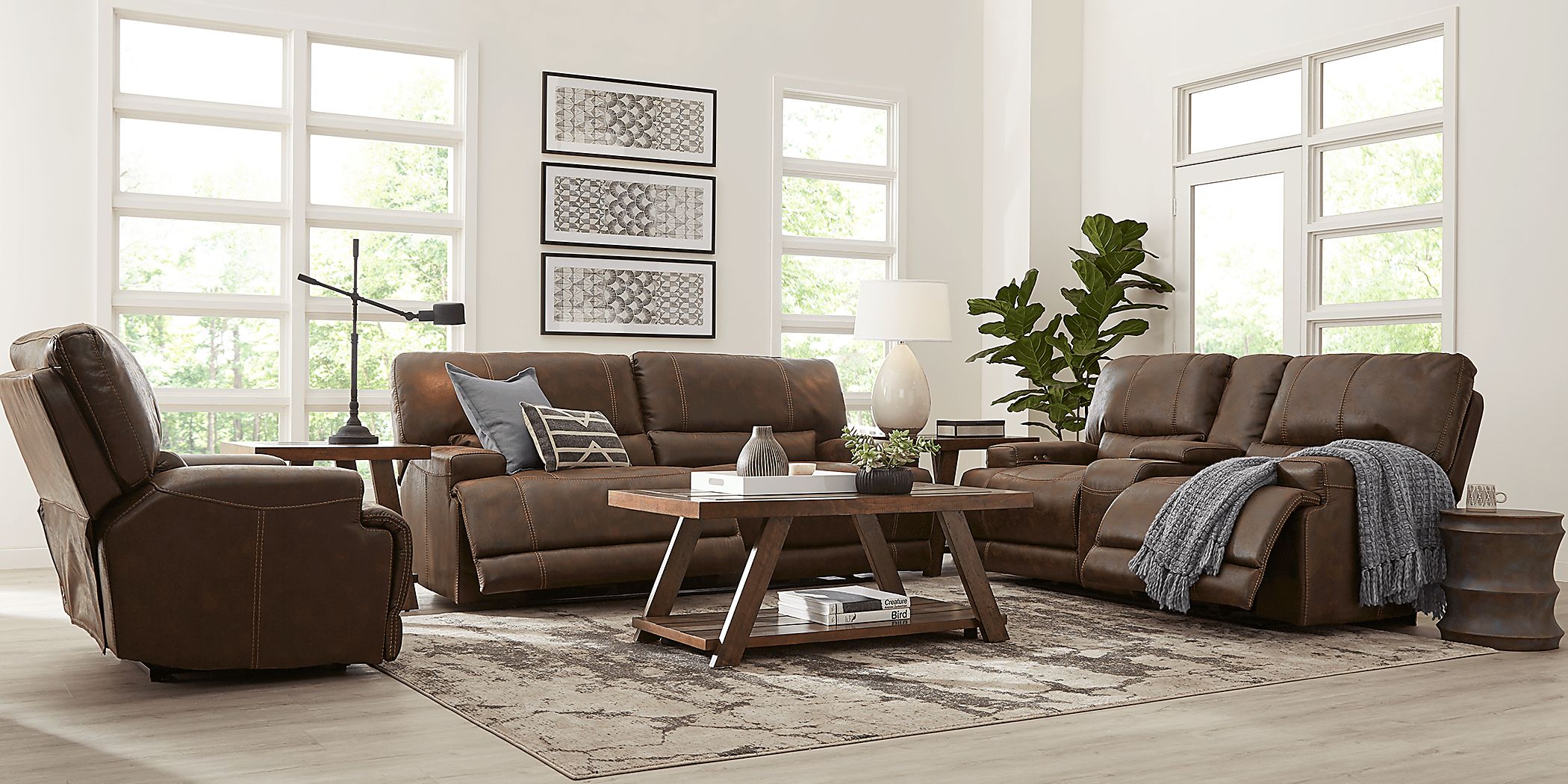 Warrendale Chocolate 5 Pc Power Reclining Living Room - Rooms To Go