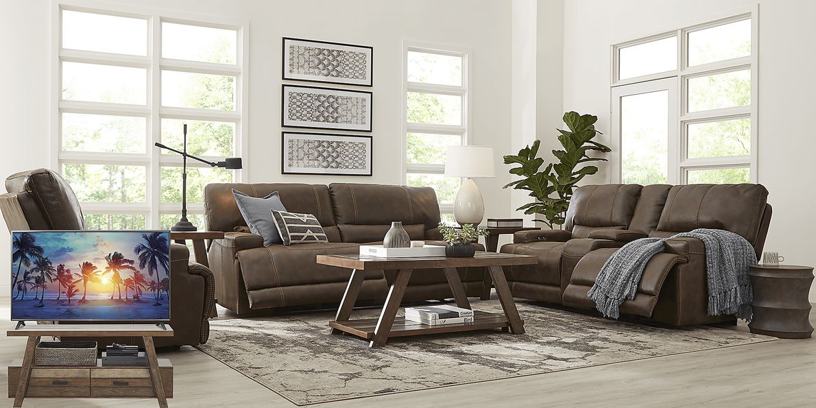 Warrendale 8 Pc Chocolate Brown Microfiber Power Reclining Sectional