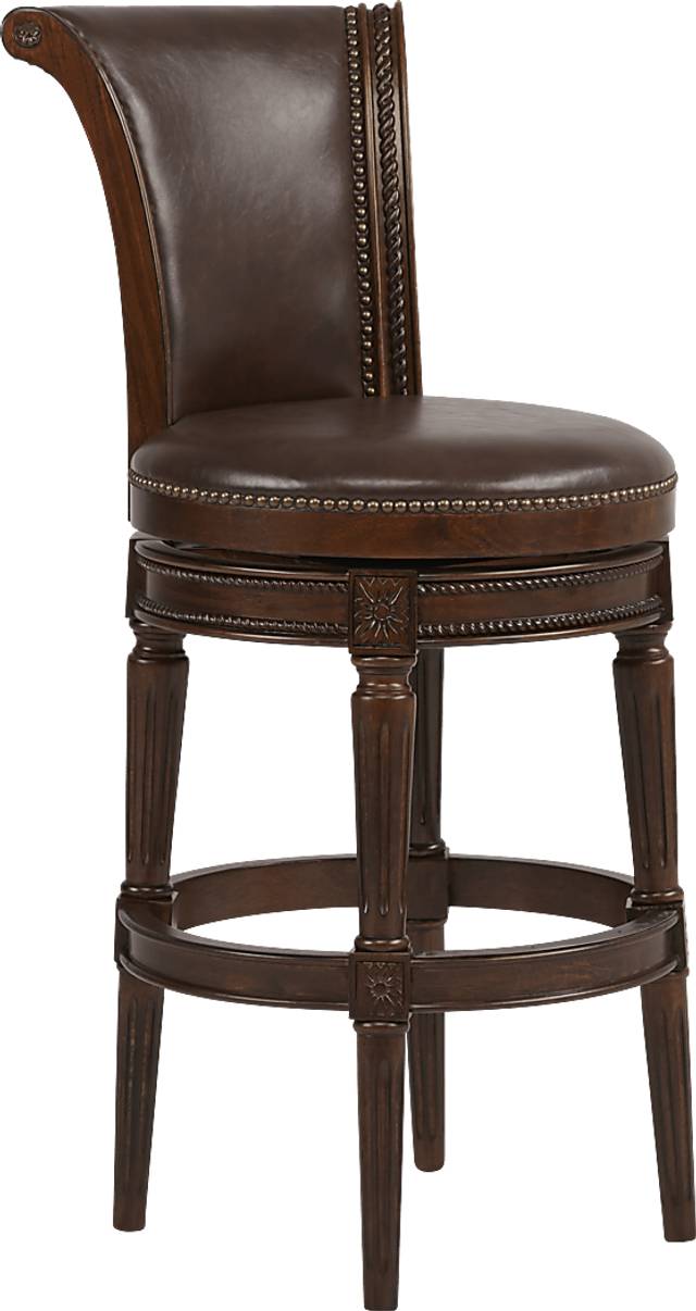Warrin Brown Swivel Barstool - Thumbnail - Image 1