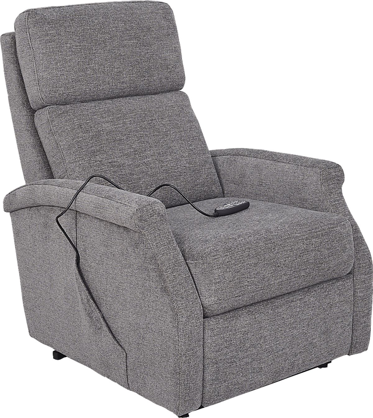 Warrington Gray Polyester Fabric Dual Power Recliner | Rooms to Go