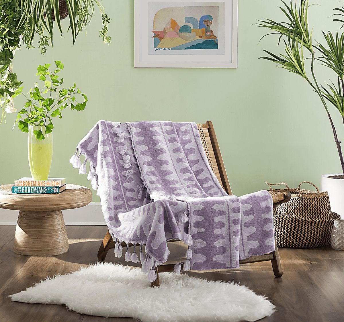 Washentaw Purple Red Cotton Fabric Throw Blanket | Rooms to Go