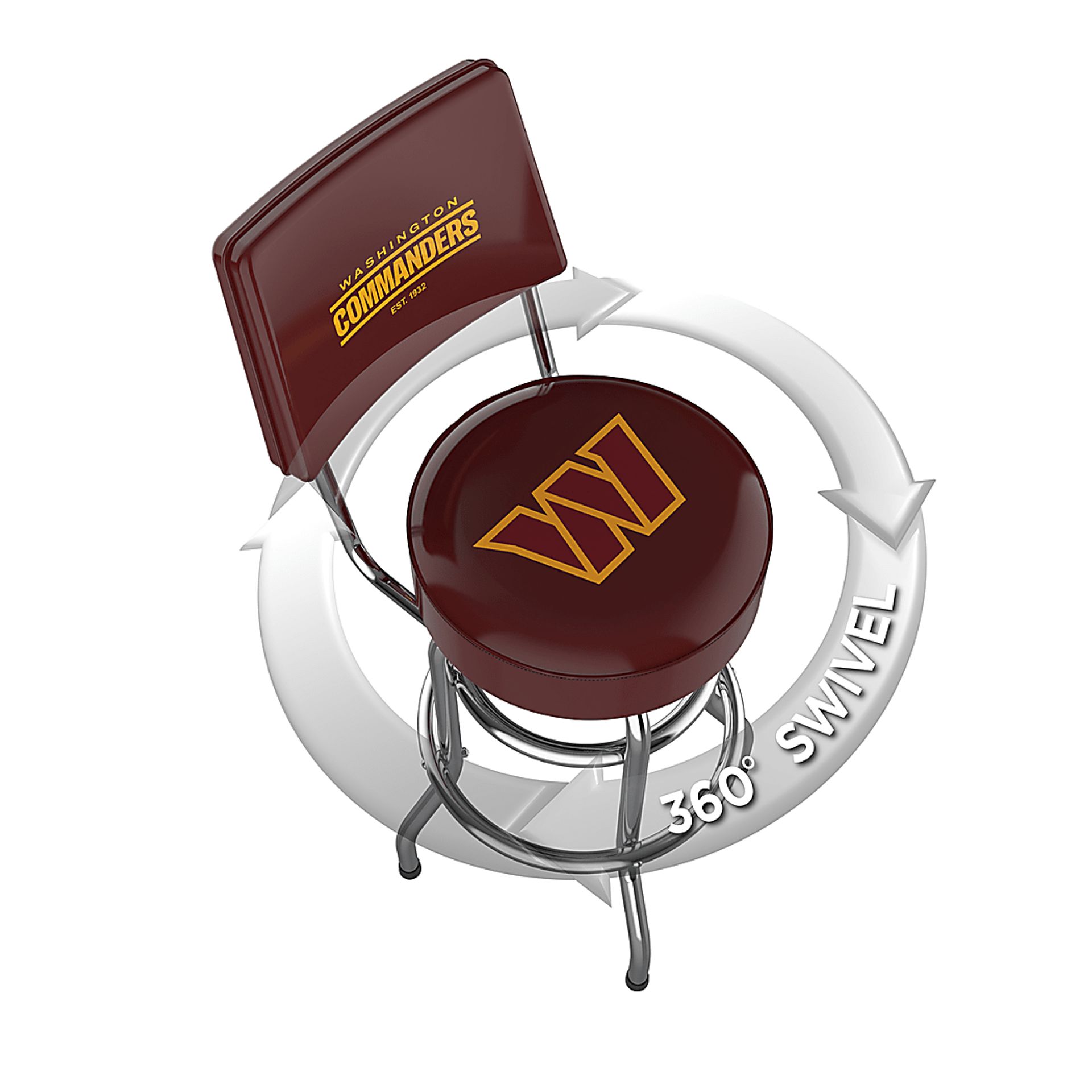 Washington Commanders Burgundy Barstool - Image 3