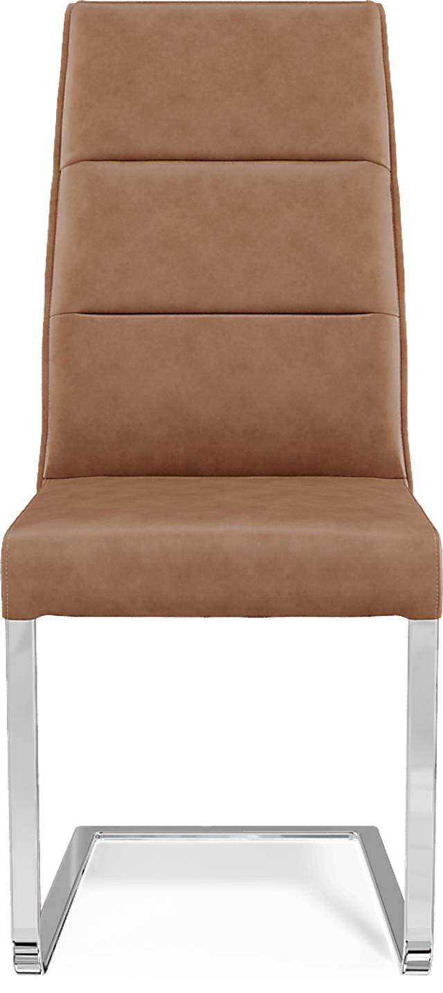 Arland Dark Brown 5 Pc Rectangle Dining Room with Camel Chairs - Thumbnail - Image 4