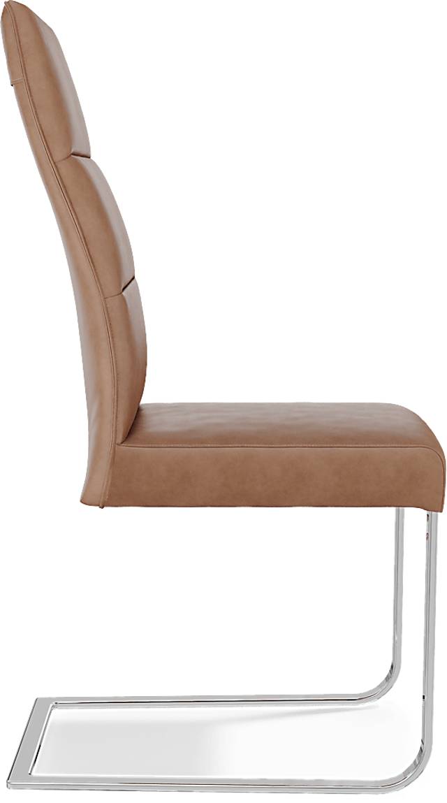 Arland Dark Brown 5 Pc Rectangle Dining Room with Camel Chairs - Thumbnail - Image 5