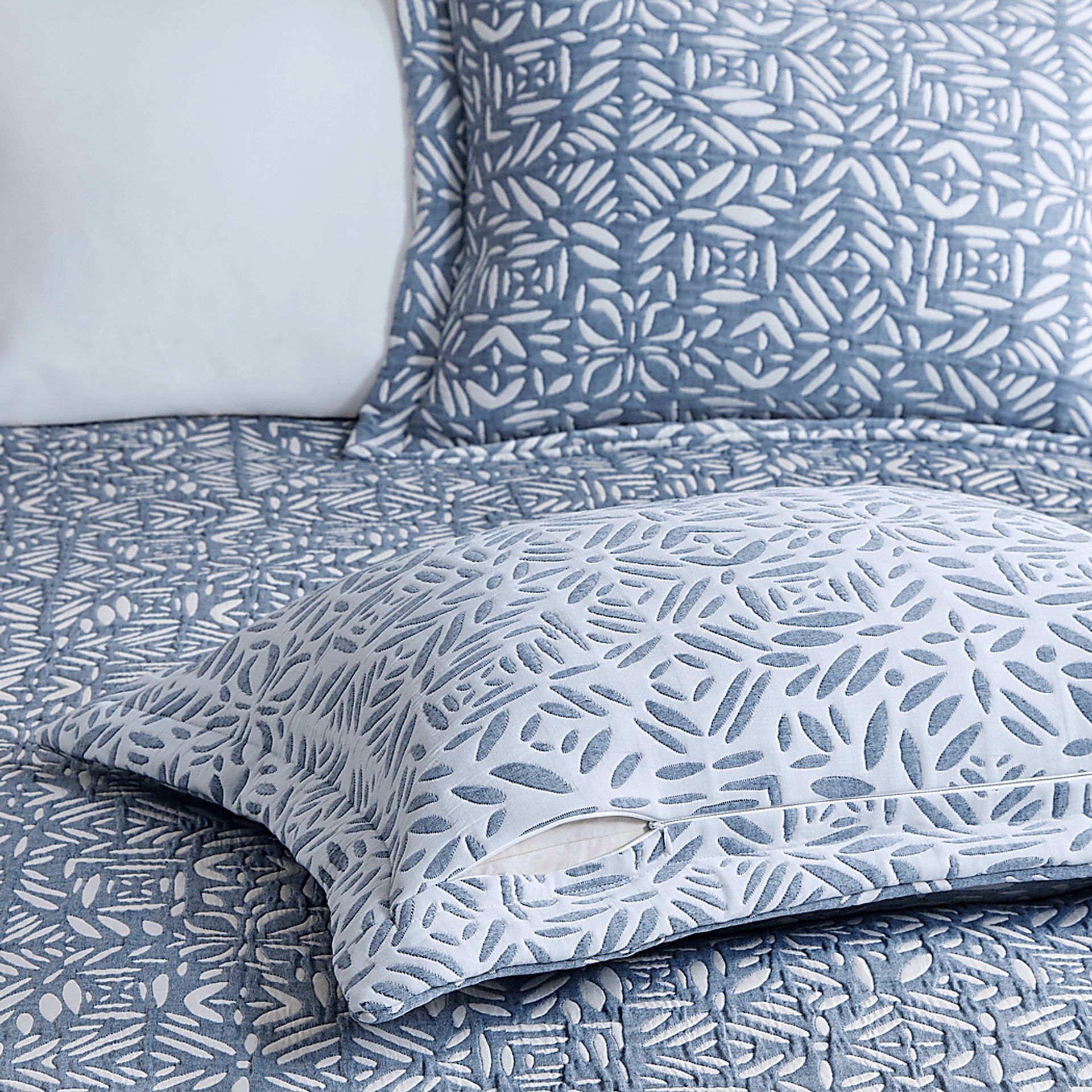 Washmon Blue 4 Pc Full/Queen Coverlet Set - Image 6
