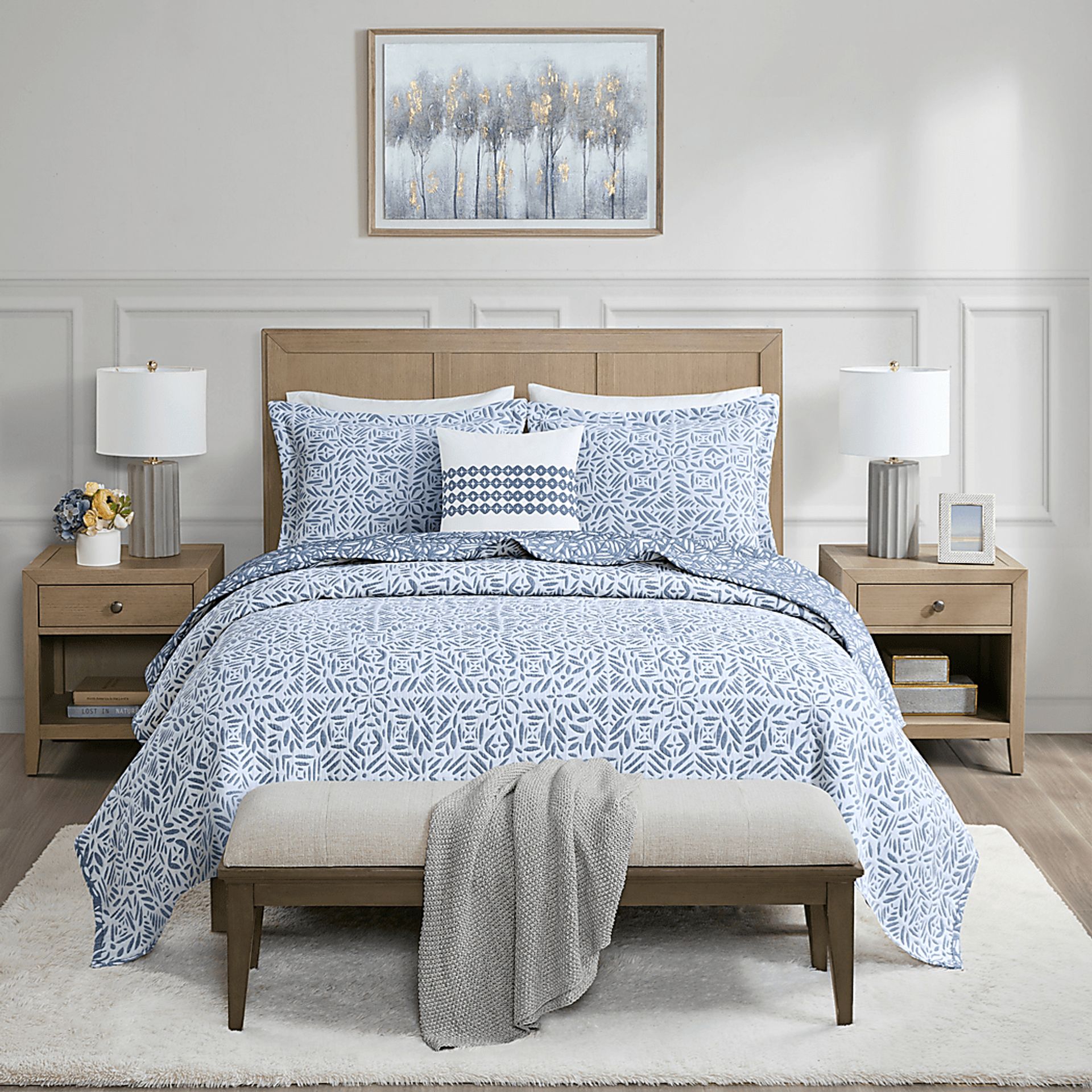 Washmon Blue 4 Pc Full/Queen Coverlet Set - Image 4
