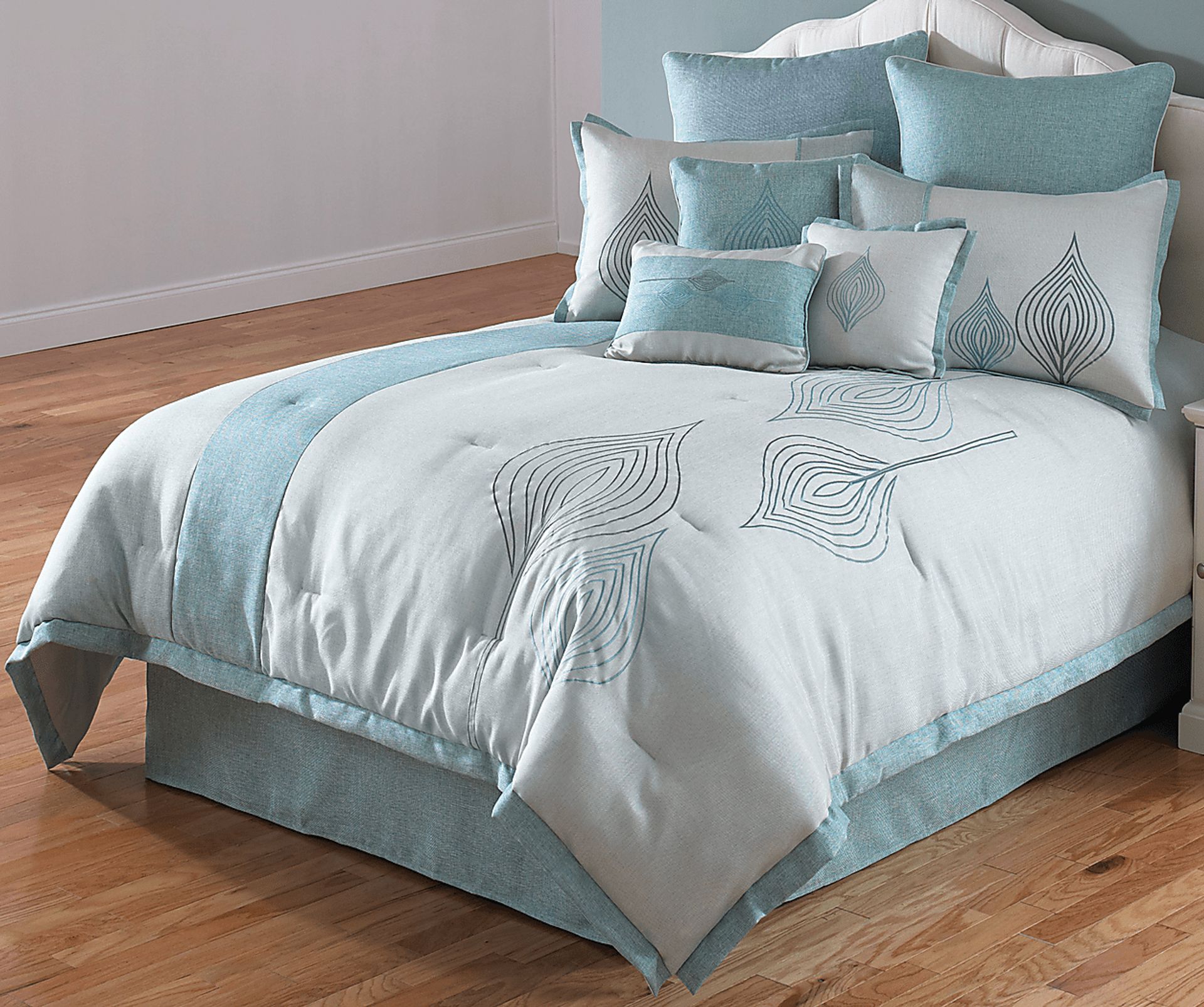 Water Drops 9 Pc Queen Comforter Set - Image 1