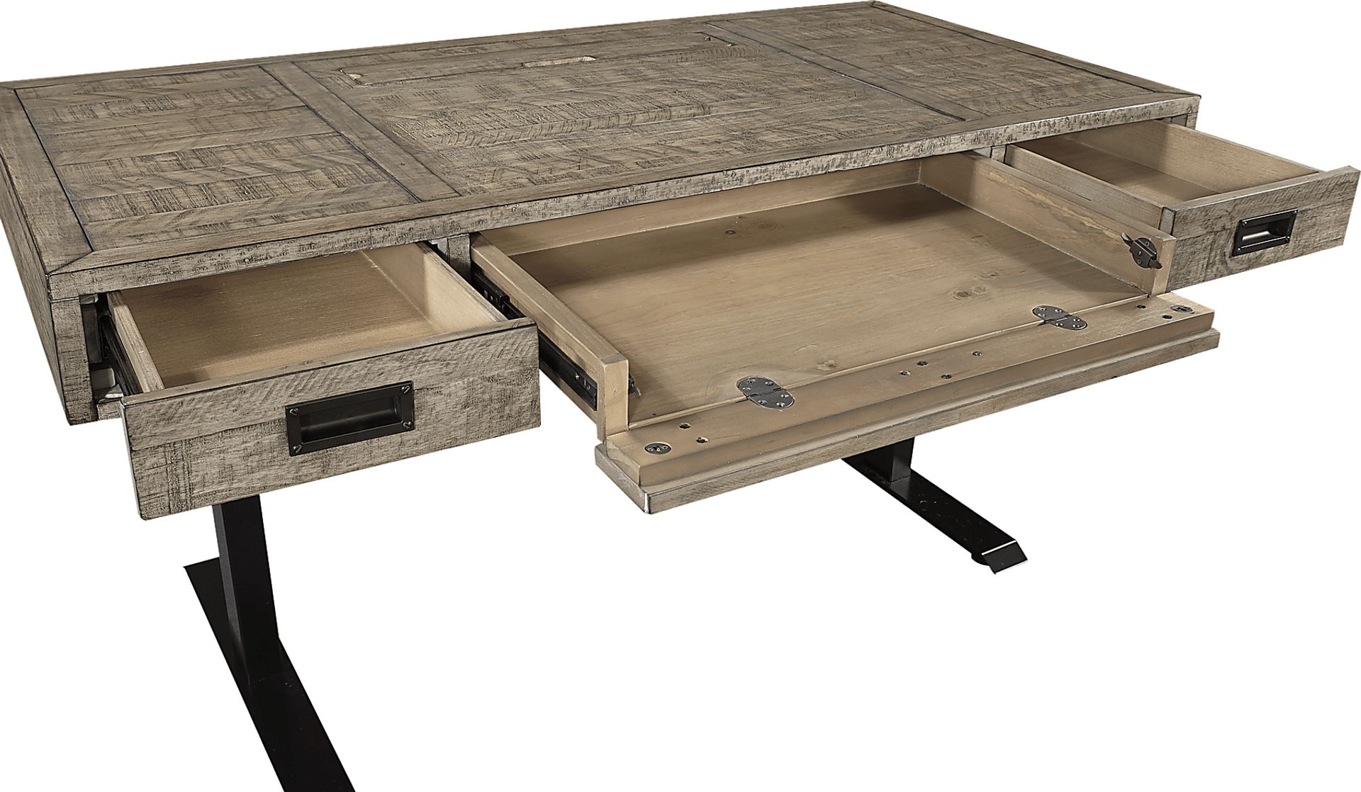 Water Mill Gray Adjustable Desk - Image 3