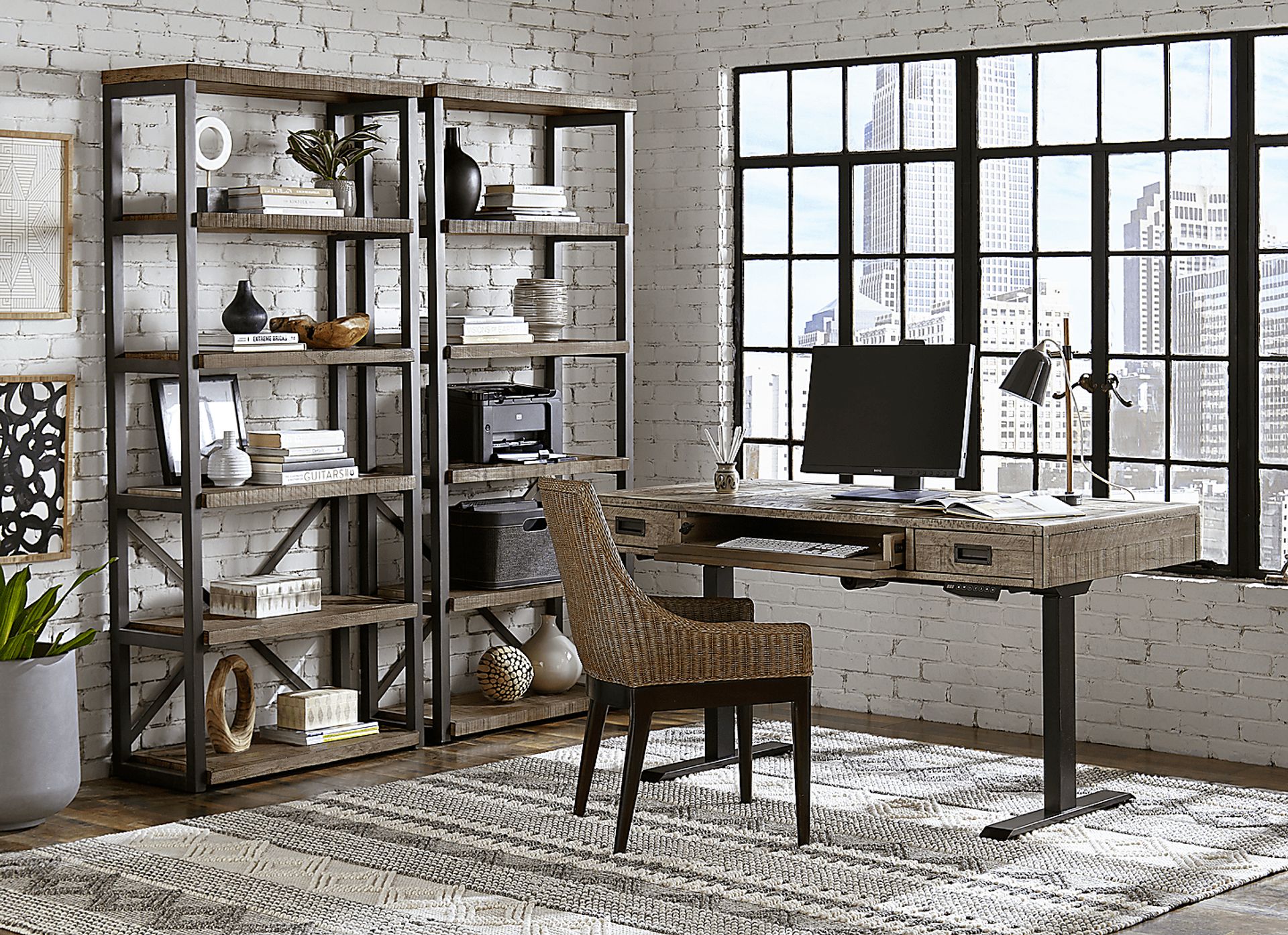 Water Mill Gray Adjustable Desk - Image 6