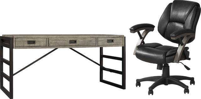 Water Mill Gray Writing Desk and Chair - Thumbnail - Image 1