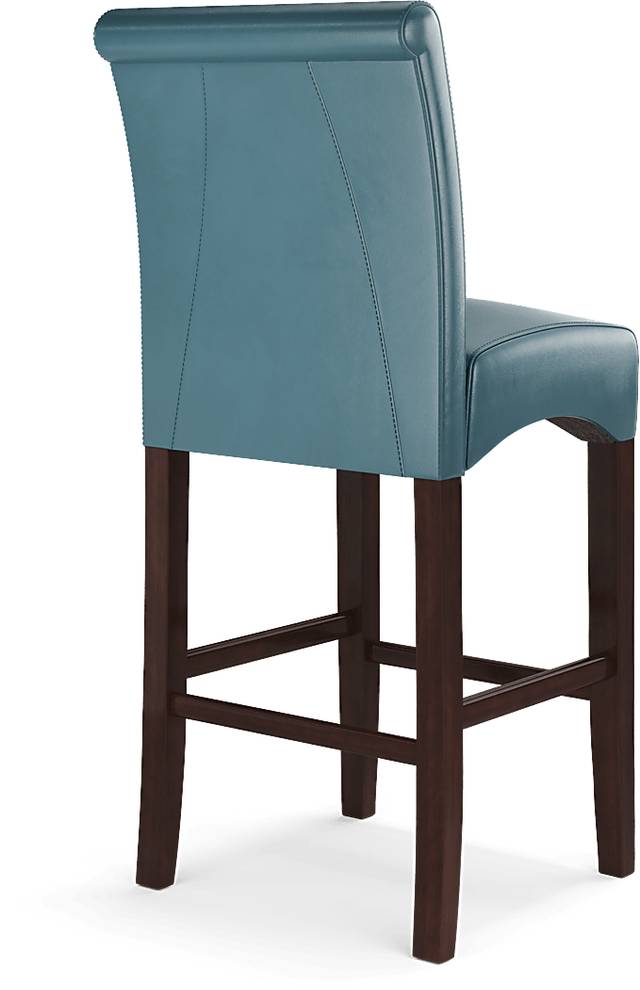 Galeno Cherry 3 Pc Bar Set with Aqua Barstools - Thumbnail - Image 7
