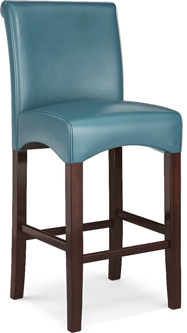 Galeno Cherry 3 Pc Bar Set with Aqua Barstools - Thumbnail - Image 4