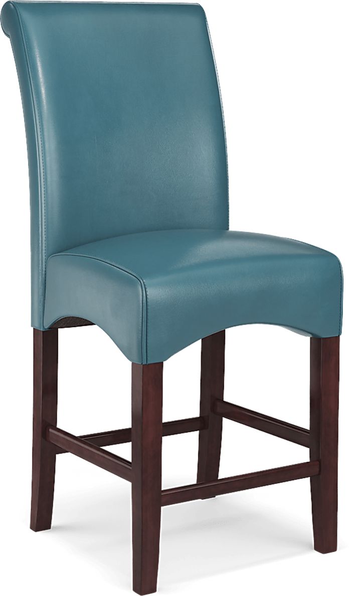 Watercolor Aqua Counter Height Stool