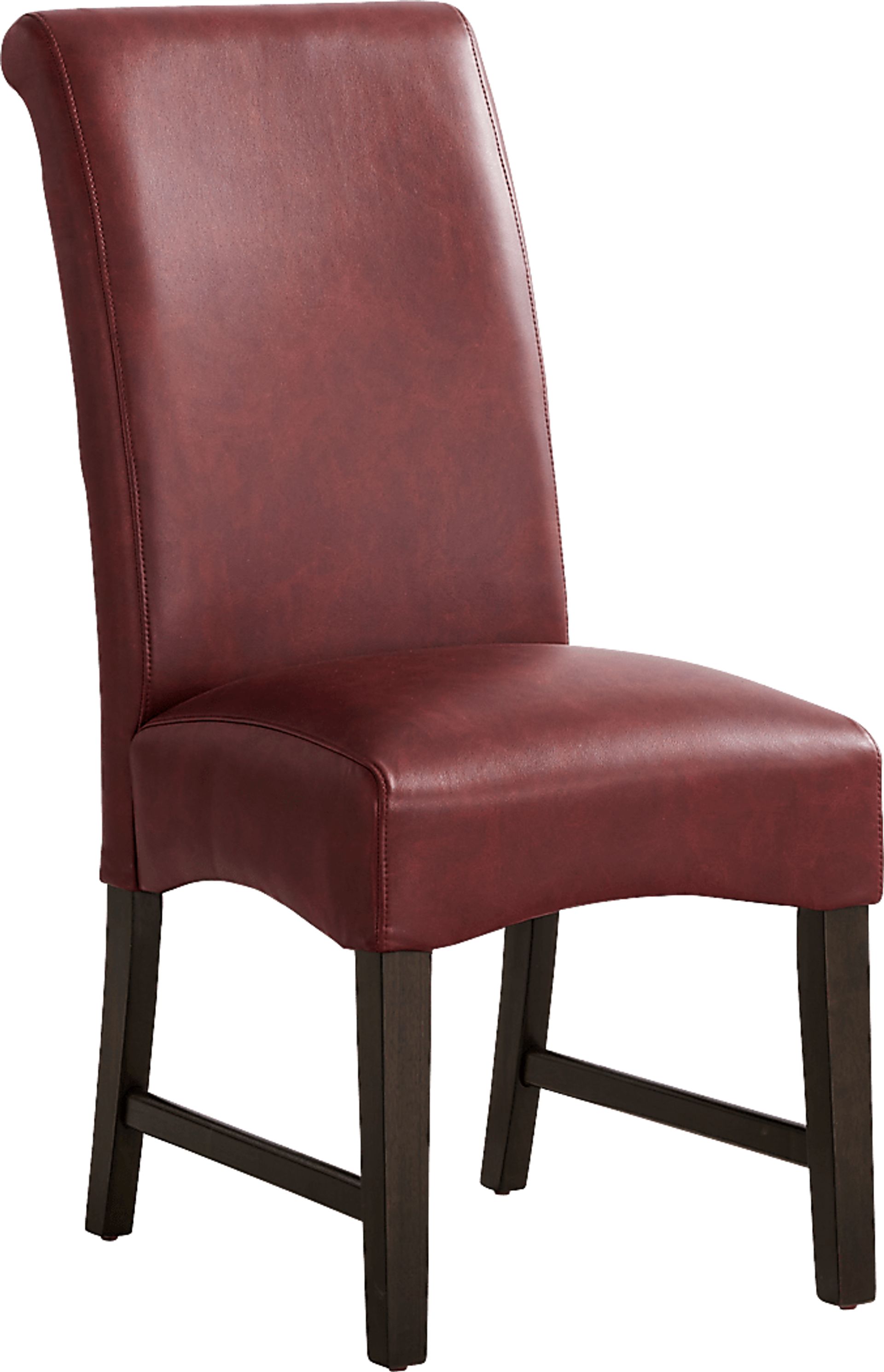 Ciara Espresso 5 Pc 48" Round Dining Room with Burgundy Chairs - Image 3