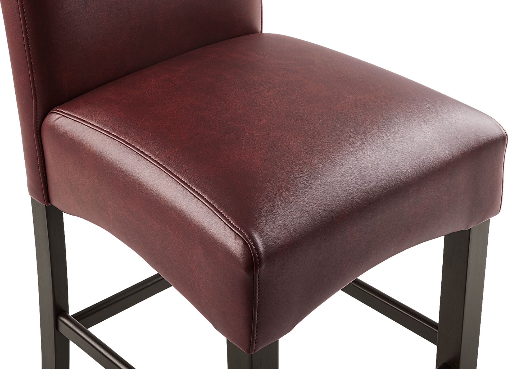 Watercolor Burgundy Upholstered Stool - Image 4