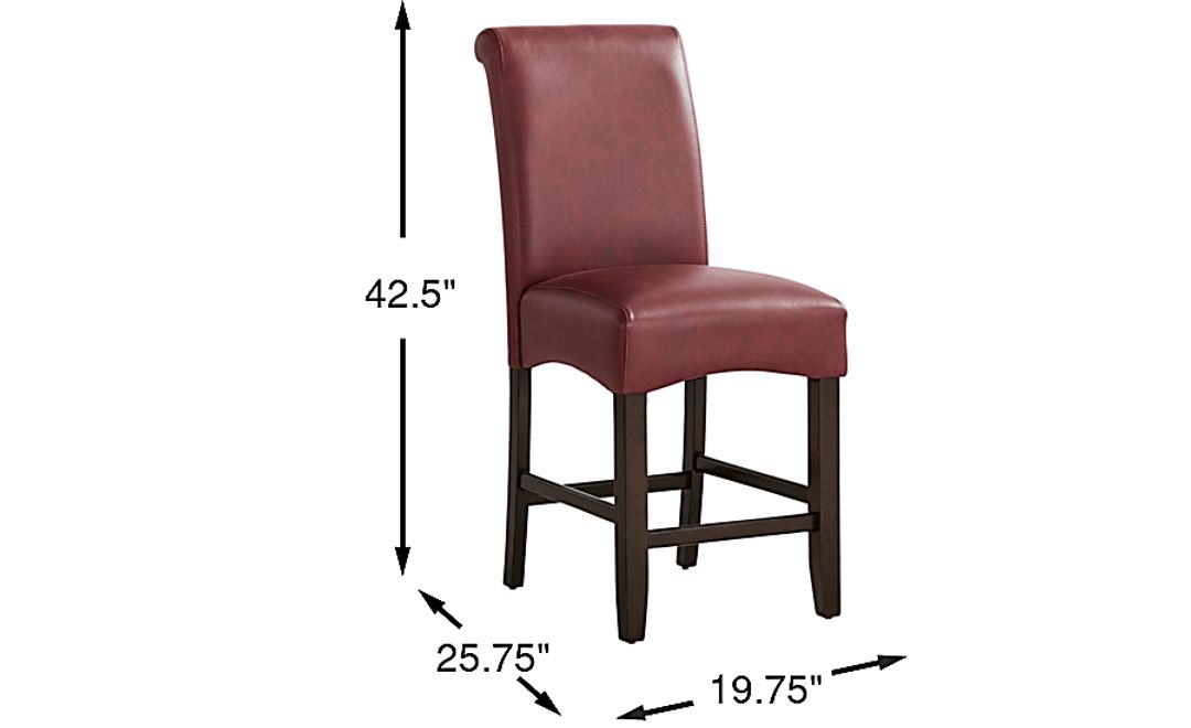 Watercolor Burgundy Upholstered Stool