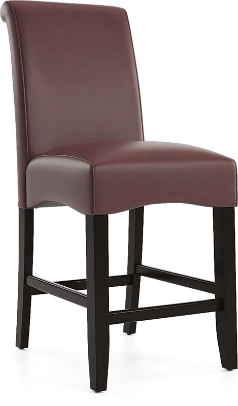 Watercolor Burgundy Upholstered Stool