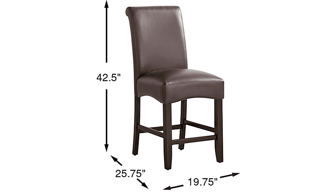 Watercolor Chocolate Upholstered Stool