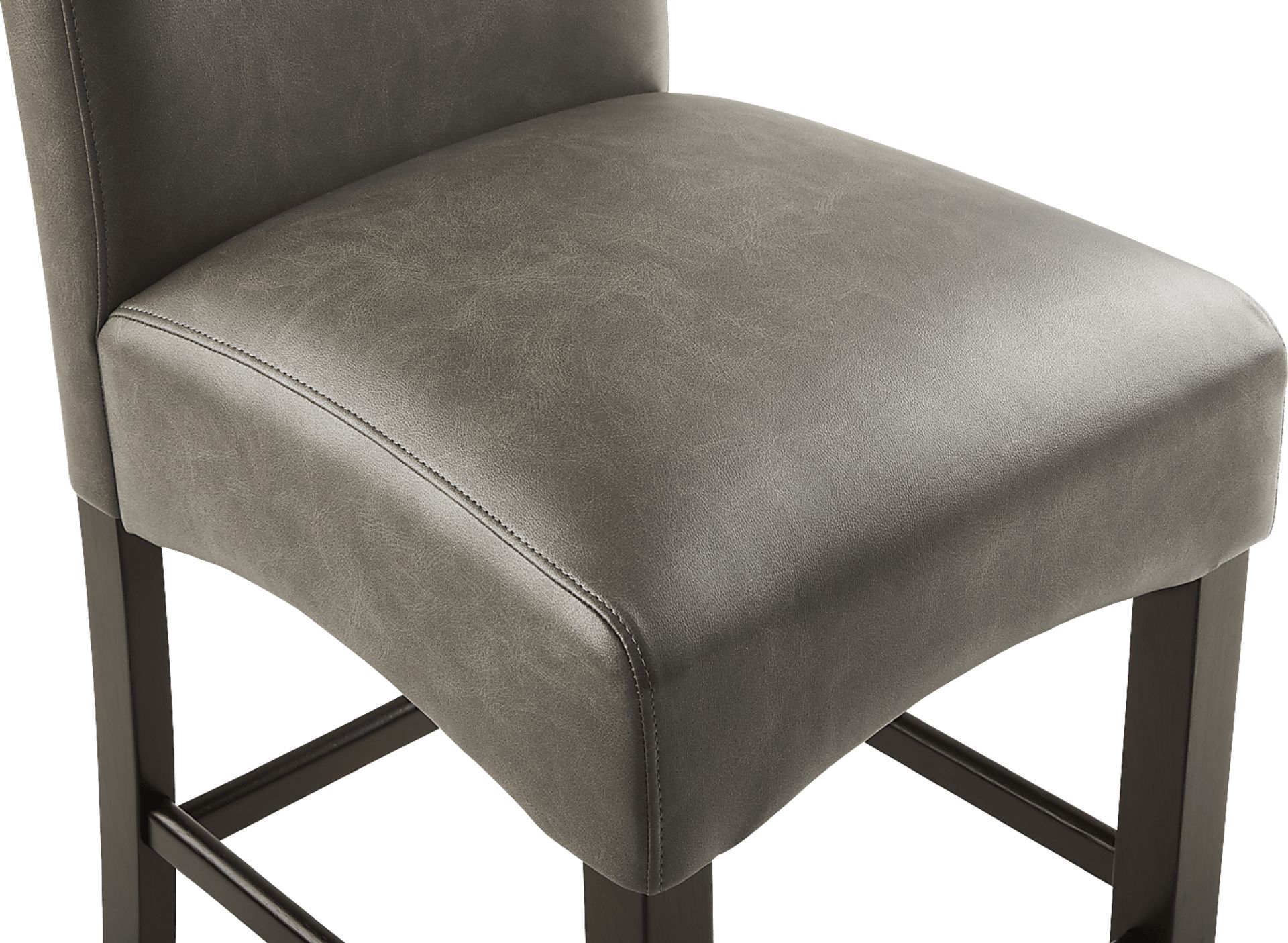 Watercolor Gray Upholstered Stool - Image 4