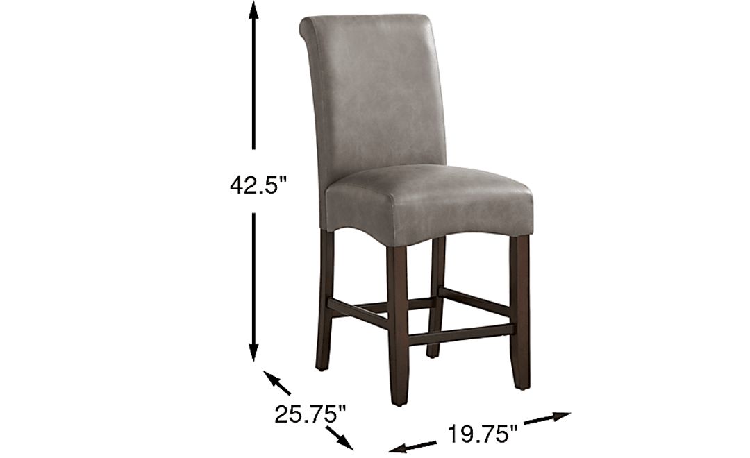 Watercolor Gray Upholstered Stool