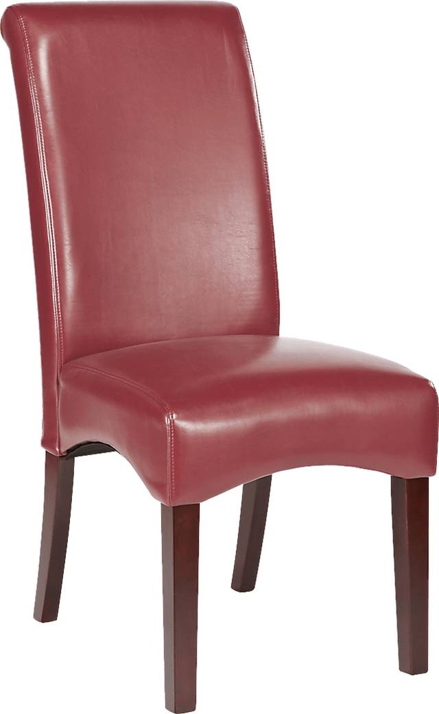 Delmon Walnut 5 Pc Oval Dining Set with Red Chairs - Thumbnail - Image 3
