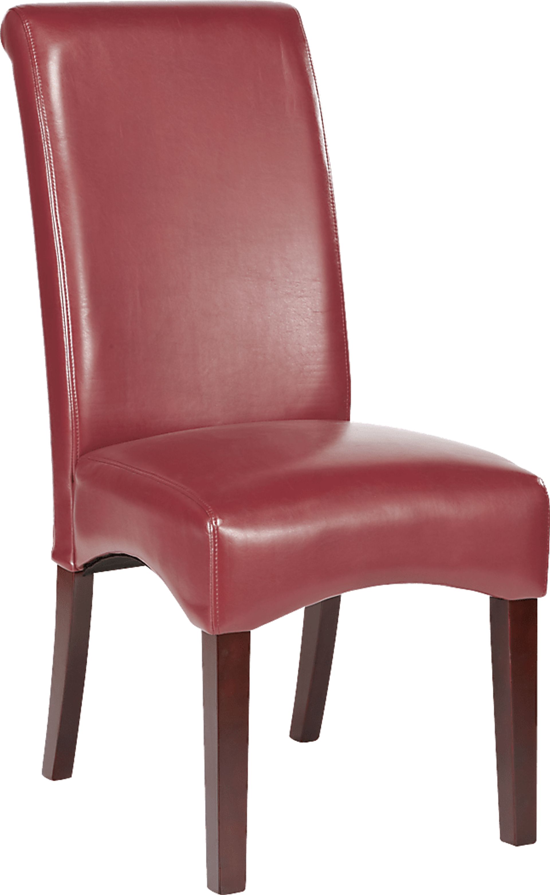 Delmon Walnut 5 Pc Oval Dining Set with Red Chairs - Image 3