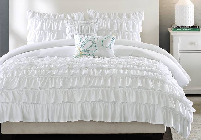 Waterfall Valley White 5 Pc Full/Queen Bed Set - Thumbnail - Image 1