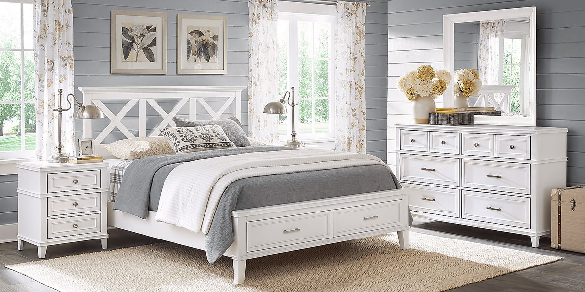 Waterford Landing White 5 Pc King Panel Bedroom with Storage
