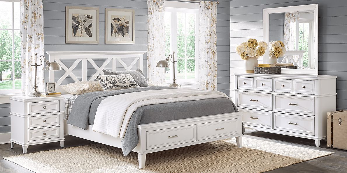 Waterford Landing White 5 Pc Queen Panel Bedroom with Storage